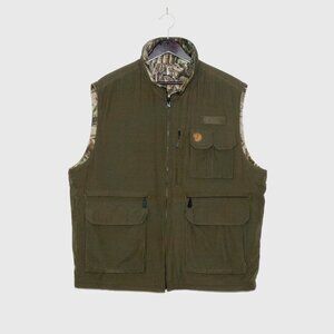Fjallraven Realtree Camo Reversible Puffer Vest Olive Green Forest Outdoor Rare